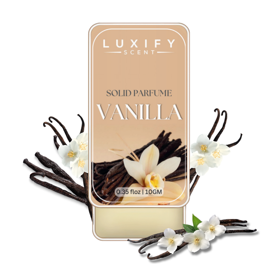 LUXIFY SCENT Vanilla Solid Perfume Natural Vegan | Date Ready Pocket Size Body Fragrance, Enhances Longevity for Women and Men for All Skin Types (10Gm)